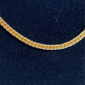 23” 10K Gold Necklace Woven Braided Chain Jewelry